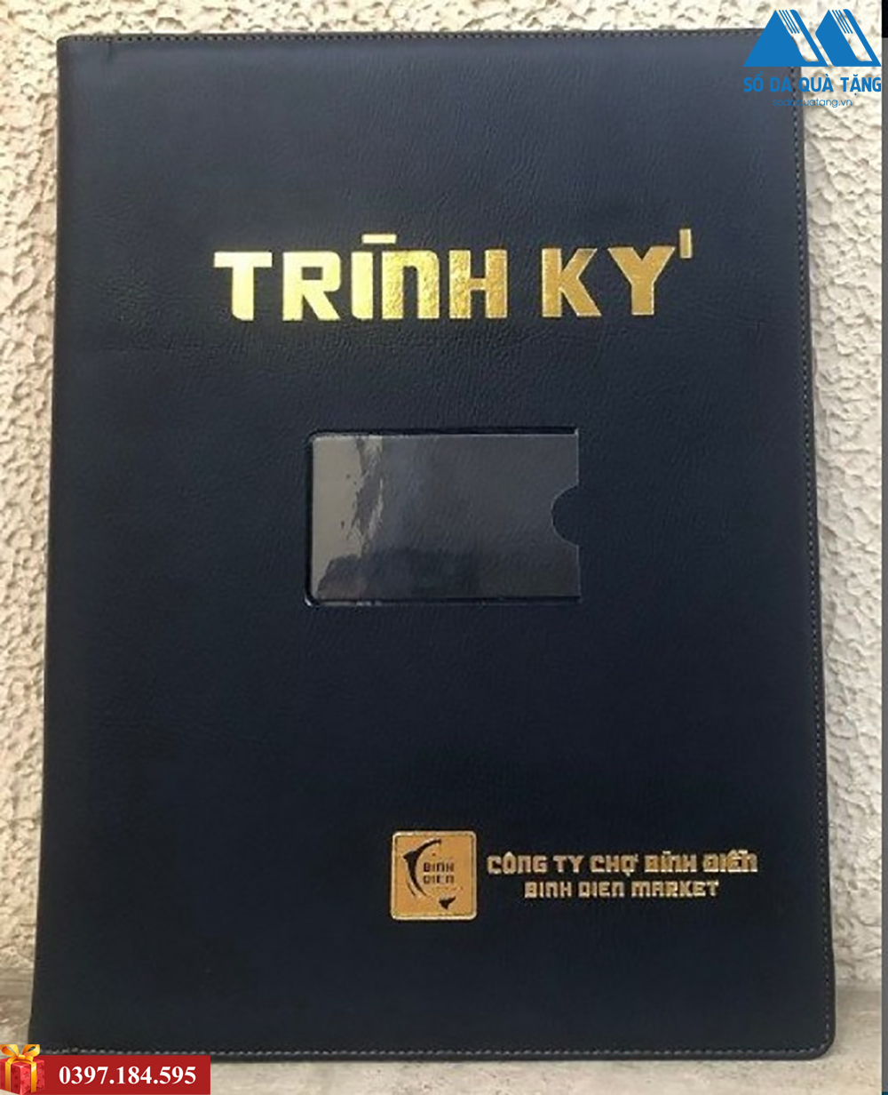 Bìa da trình ký in logo