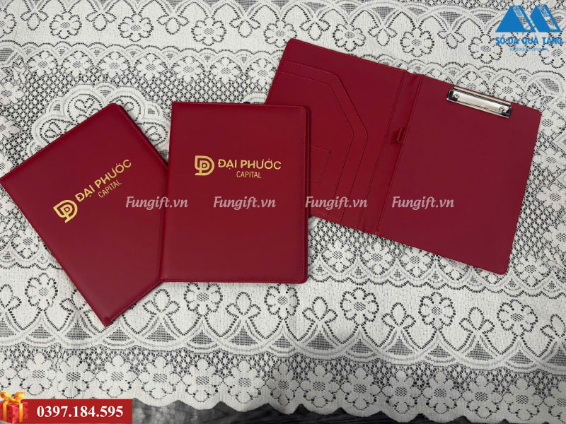 Bìa trình ký da in logo thiết kế theo yêu cầu