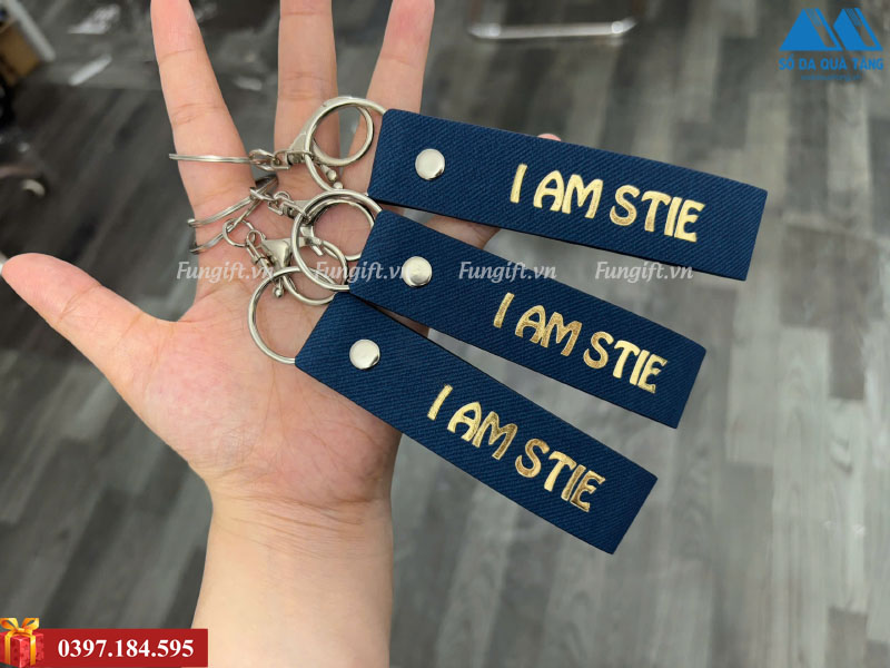 Dây móc chìa khoá bằng da in logo