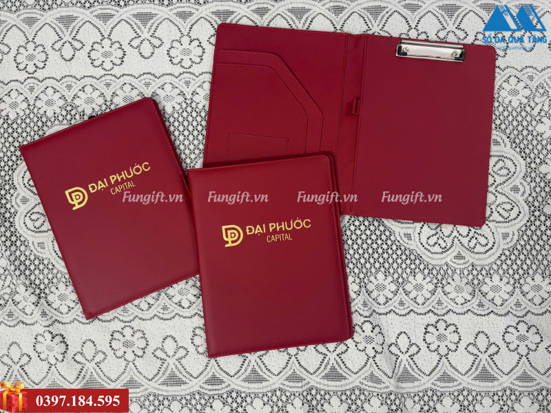 Gia công bìa trình ký da in logo doanh nghiệp